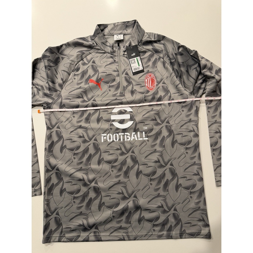 Puma AC Milan Warm Up 1/4 Zip Gray 782391-13 Mens Large NWT - Picture 10 of 11